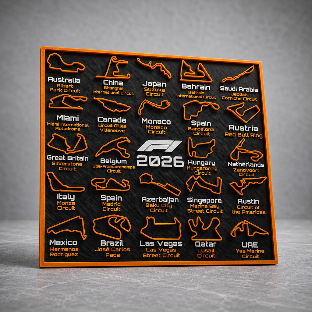 Calendrier F1 2026 | Tableau Circuits — 5 Couleurs