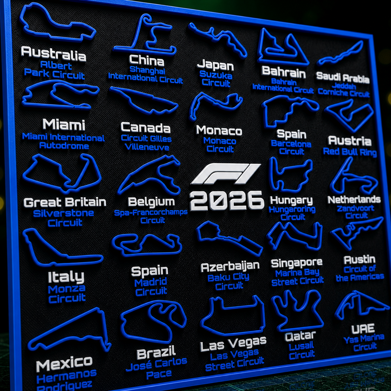 Tableau F1 Bleu Premium