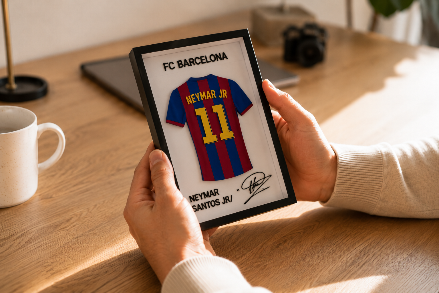 Maillot Encadré Neymar Jr. | FC Barcelona 2013-2017 | Décoration 3D Premium