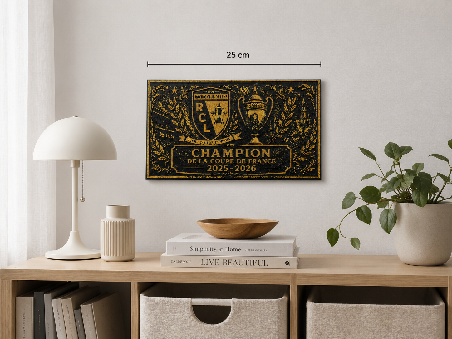 Plaque Collector RC Lens Champion Coupe de France 2025-2026 | Édition Limitée 24 cm