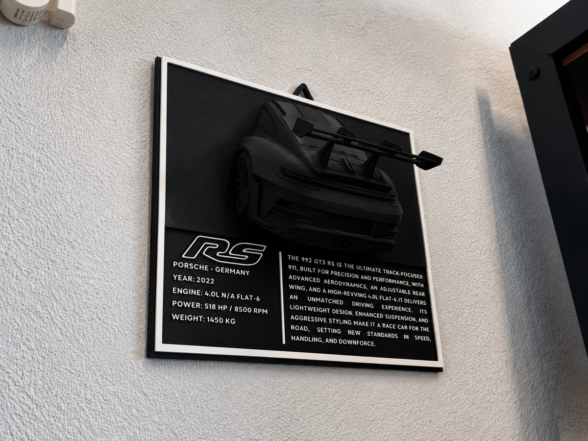 Sculpture Murale Design | Porsche 911 GT3 RS (992) | Art Moderne |