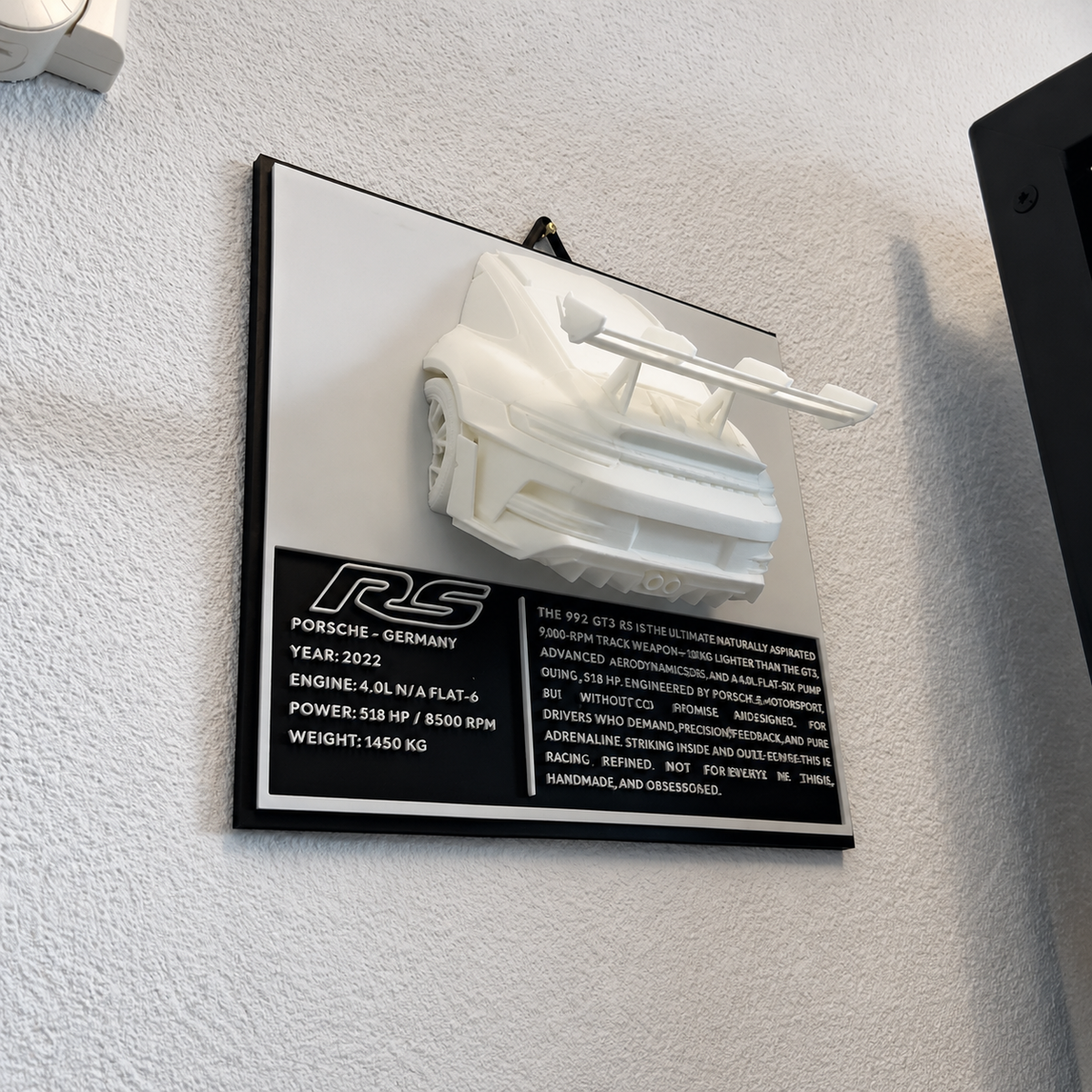 Sculpture Murale Design | Porsche 911 GT3 RS (992) | Art Moderne |