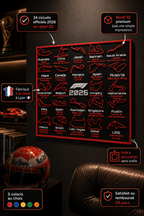 Calendrier F1 2026 | Tableau Circuits — 5 Couleurs
