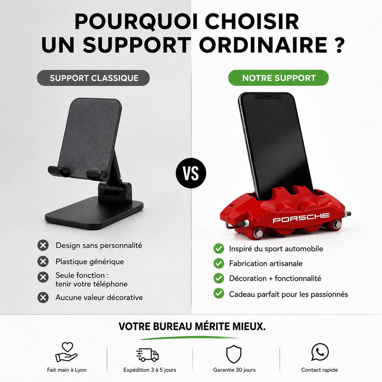Stand Téléphone Porsche 911 | Support Smartphone — 5 Couleurs