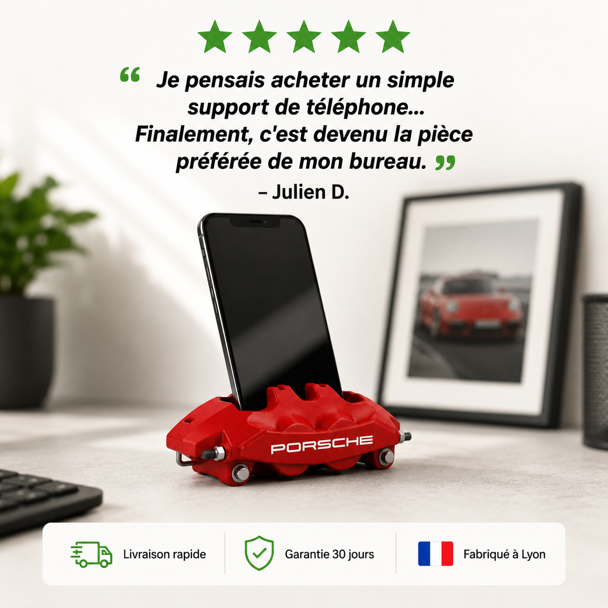Stand Téléphone Porsche 911 | Support Smartphone — 5 Couleurs