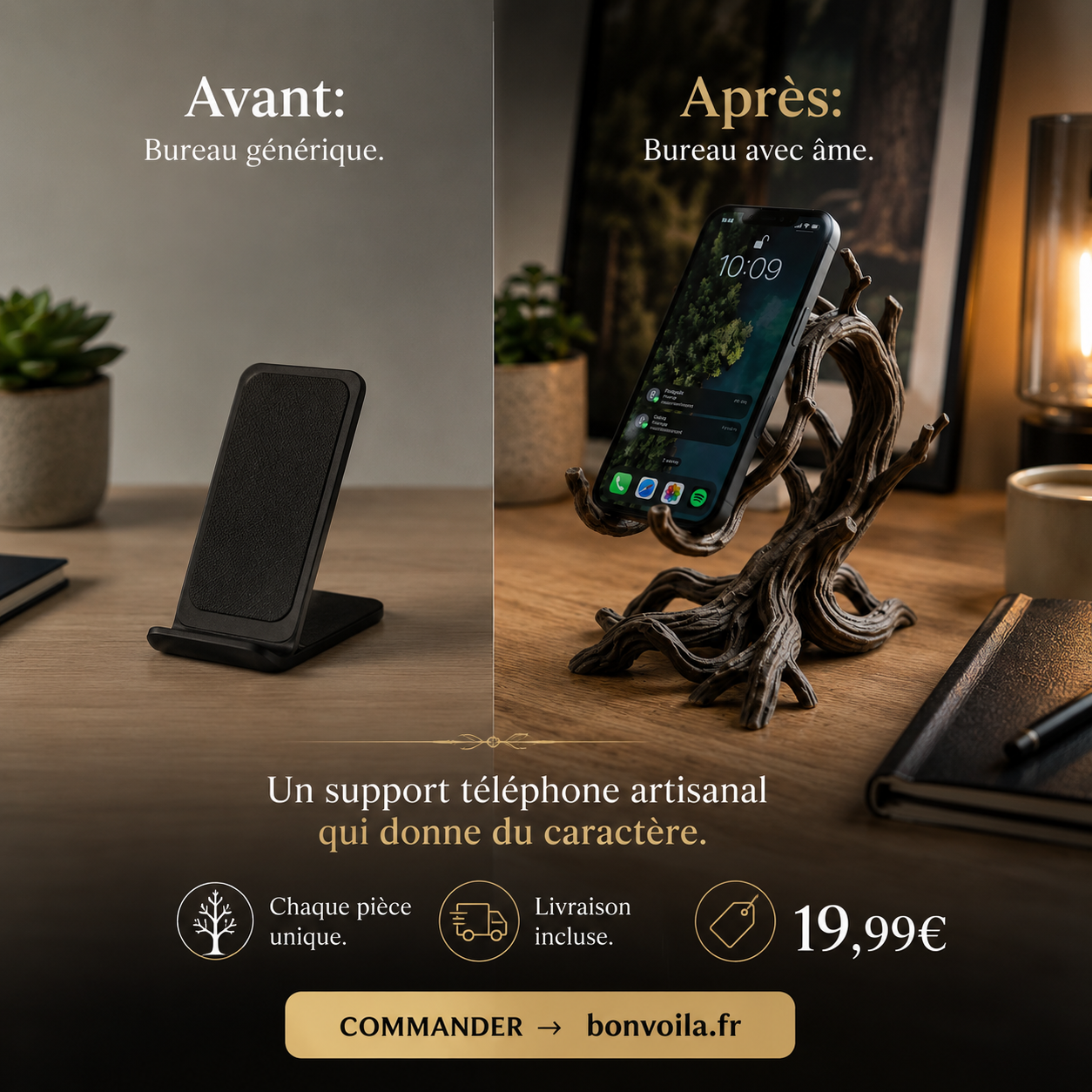 Support Téléphone Artisanal | Chaque Pièce Unique