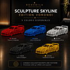 Nissan Skyline Voronoi | Pièce de Collection | Art Moderne | 20 cm