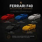 Ferrari F40 Voronoi | Pièce de Collection | Art Moderne | 20 cm