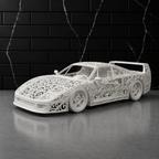 Ferrari F40 Voronoi | Pièce de Collection | Art Moderne | 20 cm