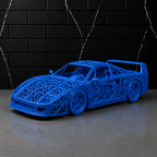 Ferrari F40 Voronoi | Pièce de Collection | Art Moderne | 20 cm