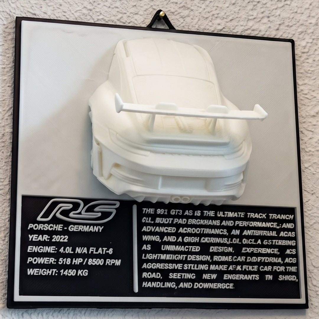 Sculpture Murale Design | Porsche 911 GT3 RS (992) | Art Moderne |