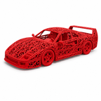 Ferrari F40 Voronoi | Pièce de Collection | Art Moderne | 20 cm