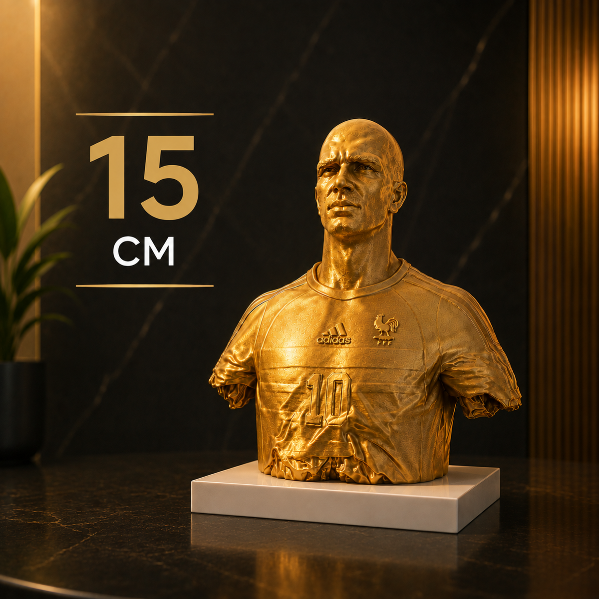 Sculpture Zinedine Zidane 1998 | Art Voronoi | Icône du Football | 15–25 cm
