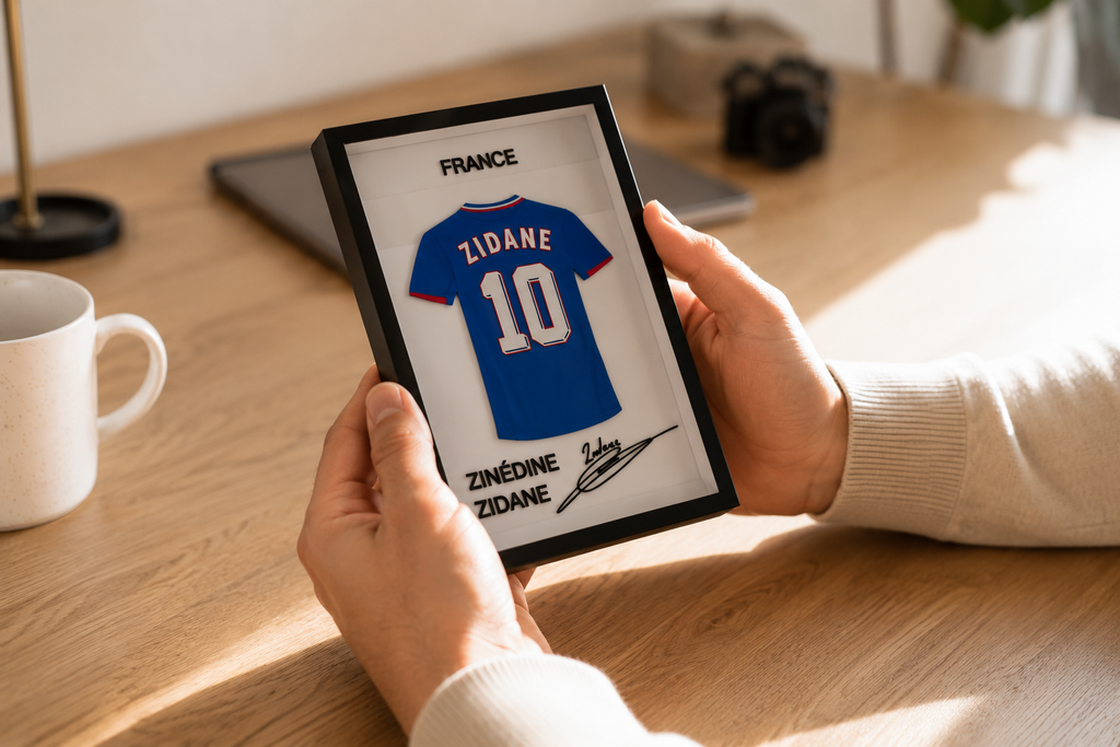 Maillot Encadrée Zinédine Zidane | France 1998 #10 | Décoration 3D Premium