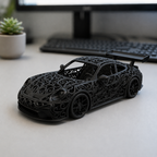 Porsche 992 GT3 Voronoi | Pièce de Collection | Art Moderne | 20 cm
