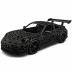 Porsche 992 GT3 Voronoi | Pièce de Collection | Art Moderne | 20 cm
