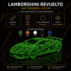 Lamborghini Revuelto Voronoi | Pièce de Collection | Art Moderne | 20 cm
