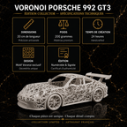 Porsche 992 GT3 Voronoi | Pièce de Collection | Art Moderne | 20 cm