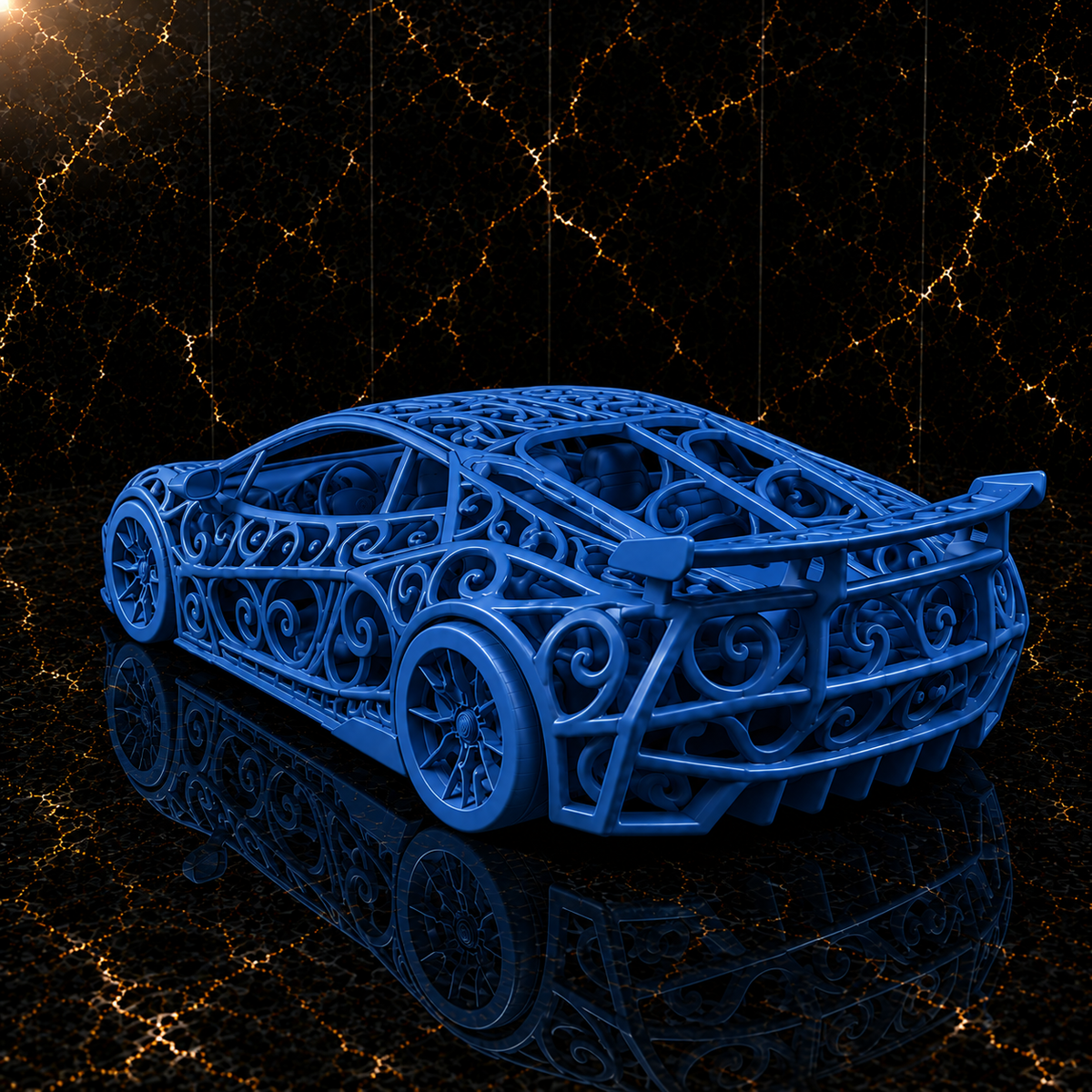 Lamborghini Revuelto Voronoi | Pièce de Collection | Art Moderne | 20 cm