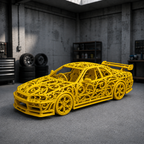 Nissan Skyline Voronoi | Pièce de Collection | Art Moderne | 20 cm