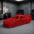 Nissan Skyline Voronoi | Pièce de Collection | Art Moderne | 20 cm