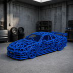 Nissan Skyline Voronoi | Pièce de Collection | Art Moderne | 20 cm