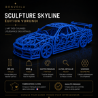 Nissan Skyline Voronoi | Pièce de Collection | Art Moderne | 20 cm