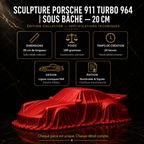Sculpture Porsche 911 Turbo 964 | Sous Bâche — 20 cm