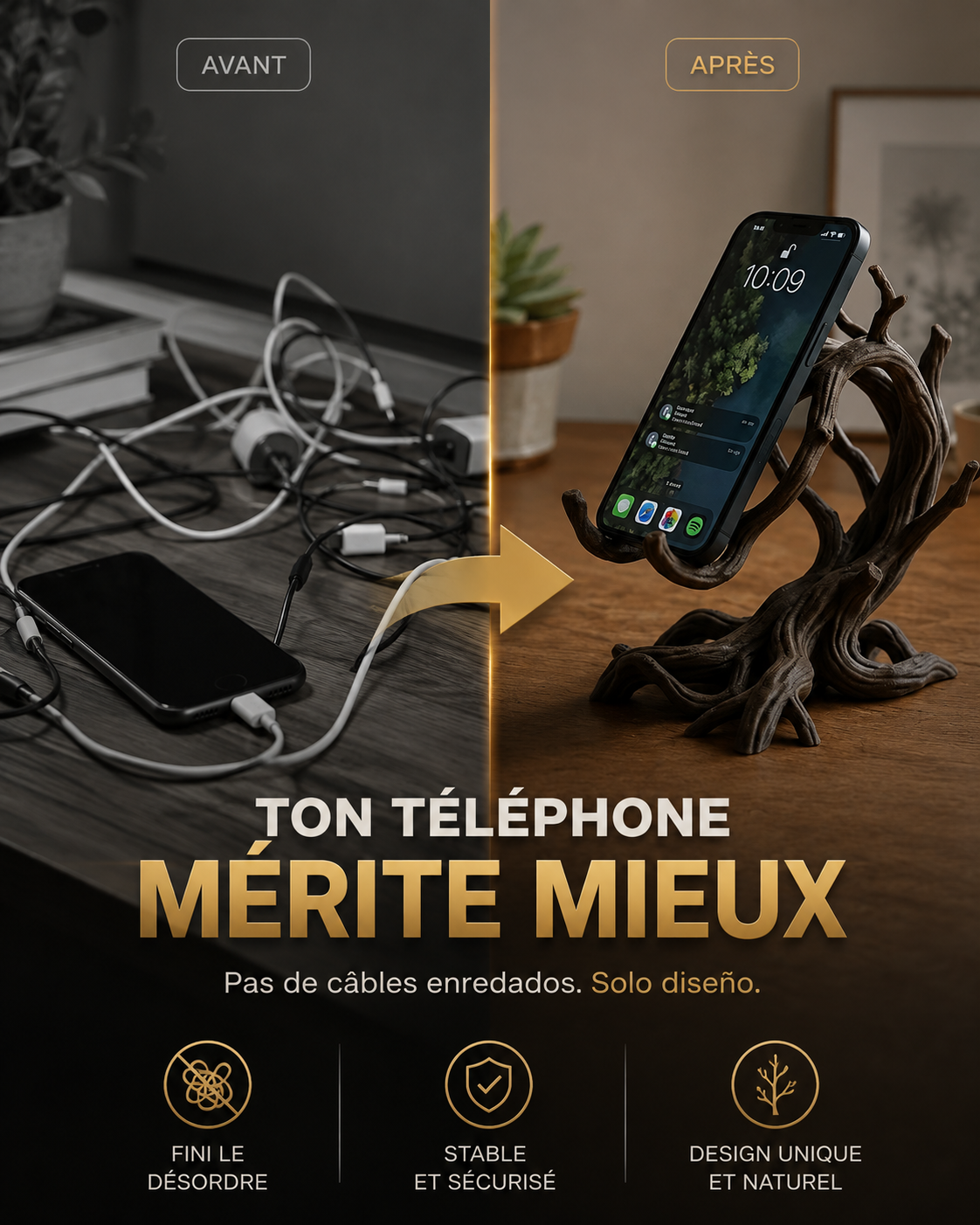 Support Téléphone Artisanal | Chaque Pièce Unique
