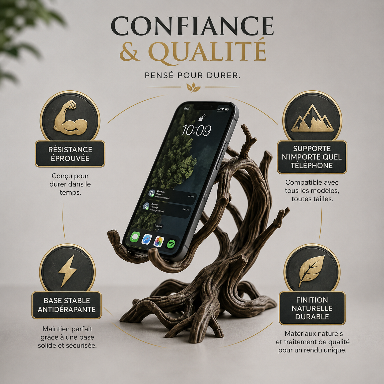 Support Téléphone Artisanal | Chaque Pièce Unique
