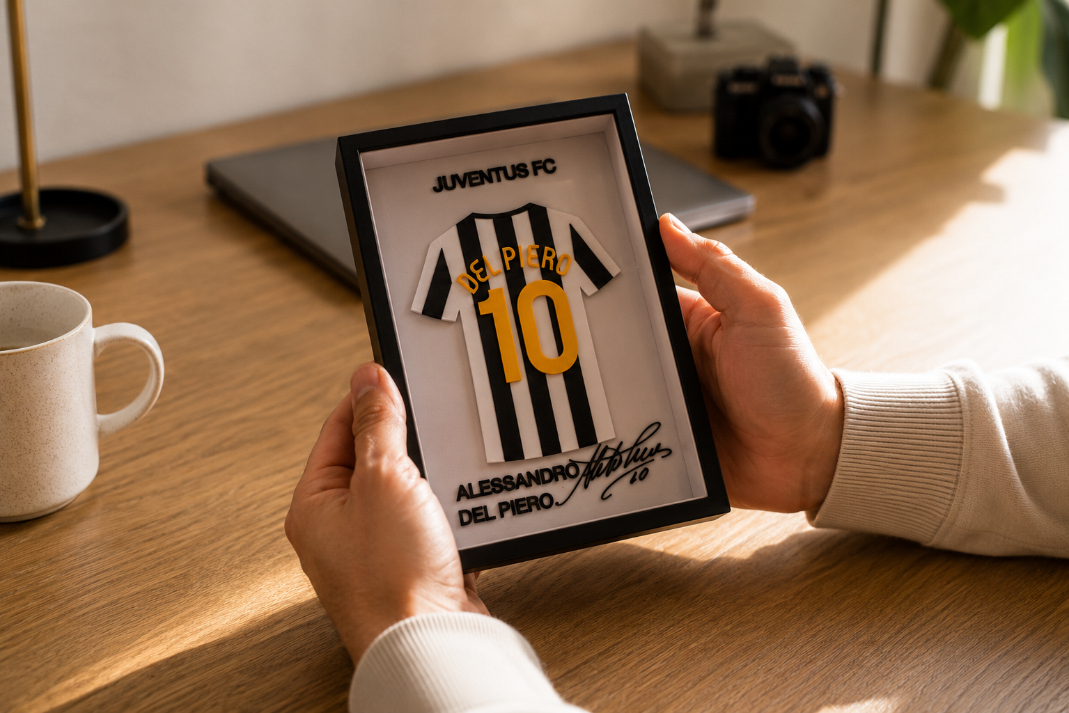 Maillot Encadrée Alessandro Del Piero | Juventus #10 | Décoration 3D Premium