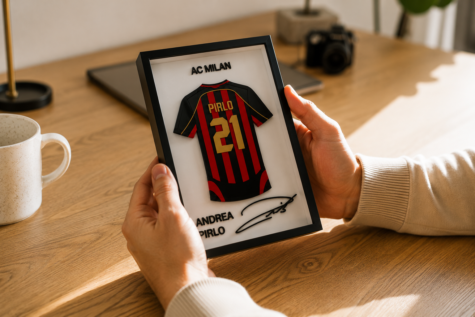 Maillot Encadré Andrea Pirlo | AC Milan | Décoration 3D Premium
