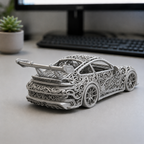 Porsche 992 GT3 Voronoi | Pièce de Collection | Art Moderne | 20 cm
