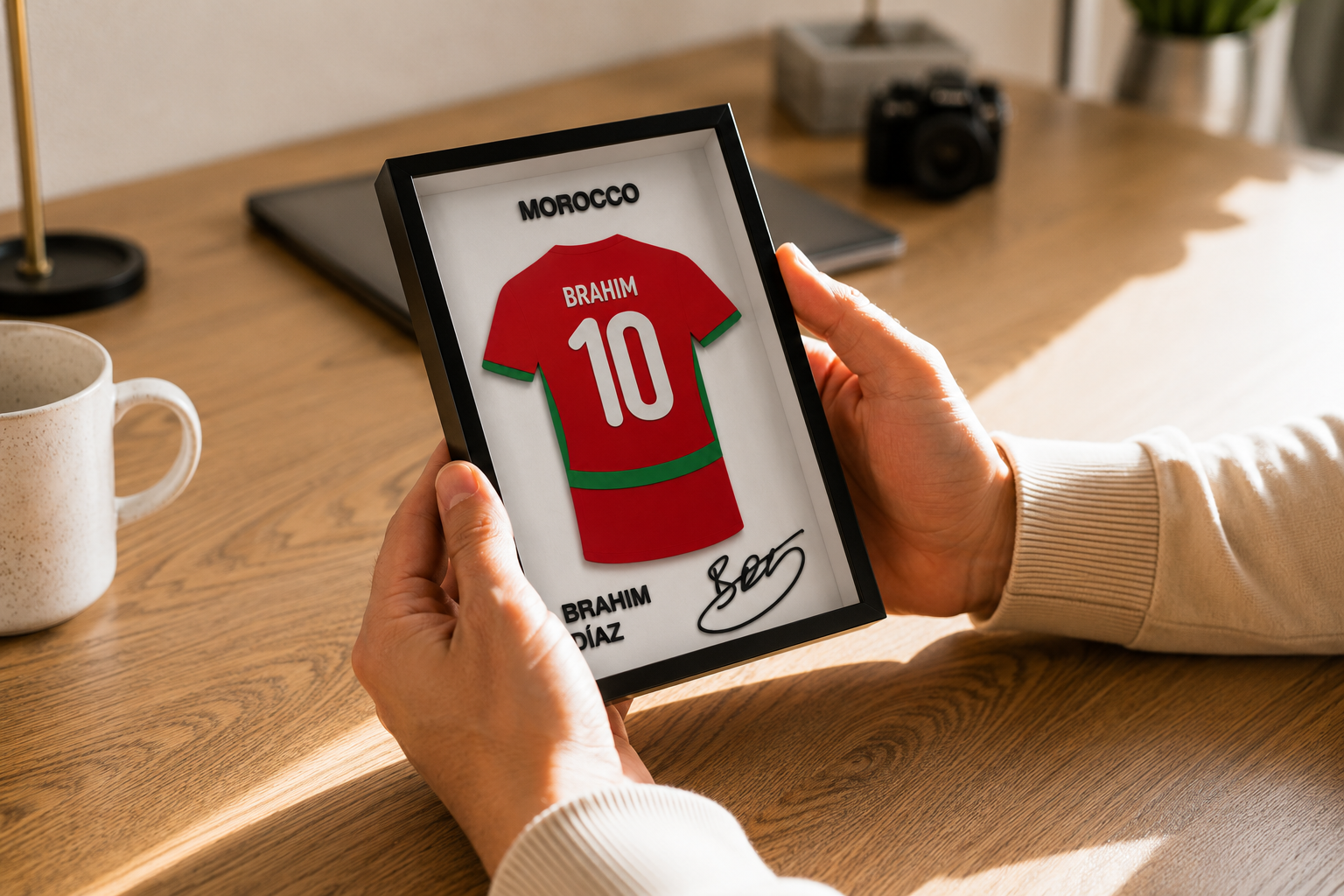 Maillot Encadré Brahim Díaz | Maroc | Décoration 3D Premium