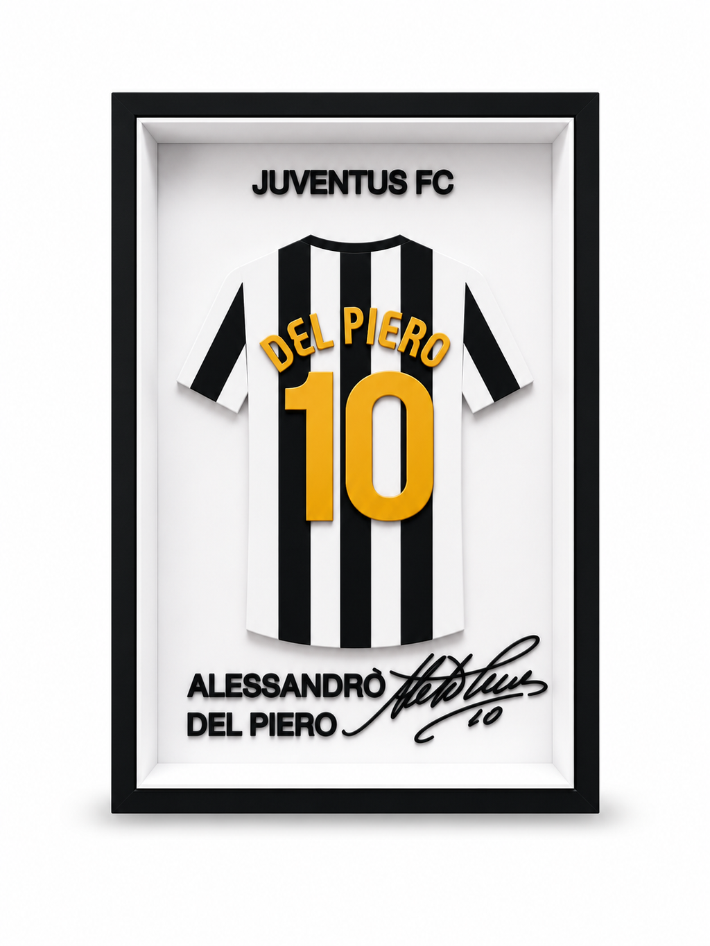 Maillot Encadrée Alessandro Del Piero | Juventus #10 | Décoration 3D Premium