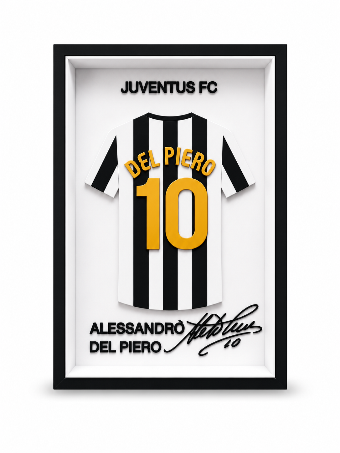 Maillot Encadrée Alessandro Del Piero | Juventus #10 | Décoration 3D Premium