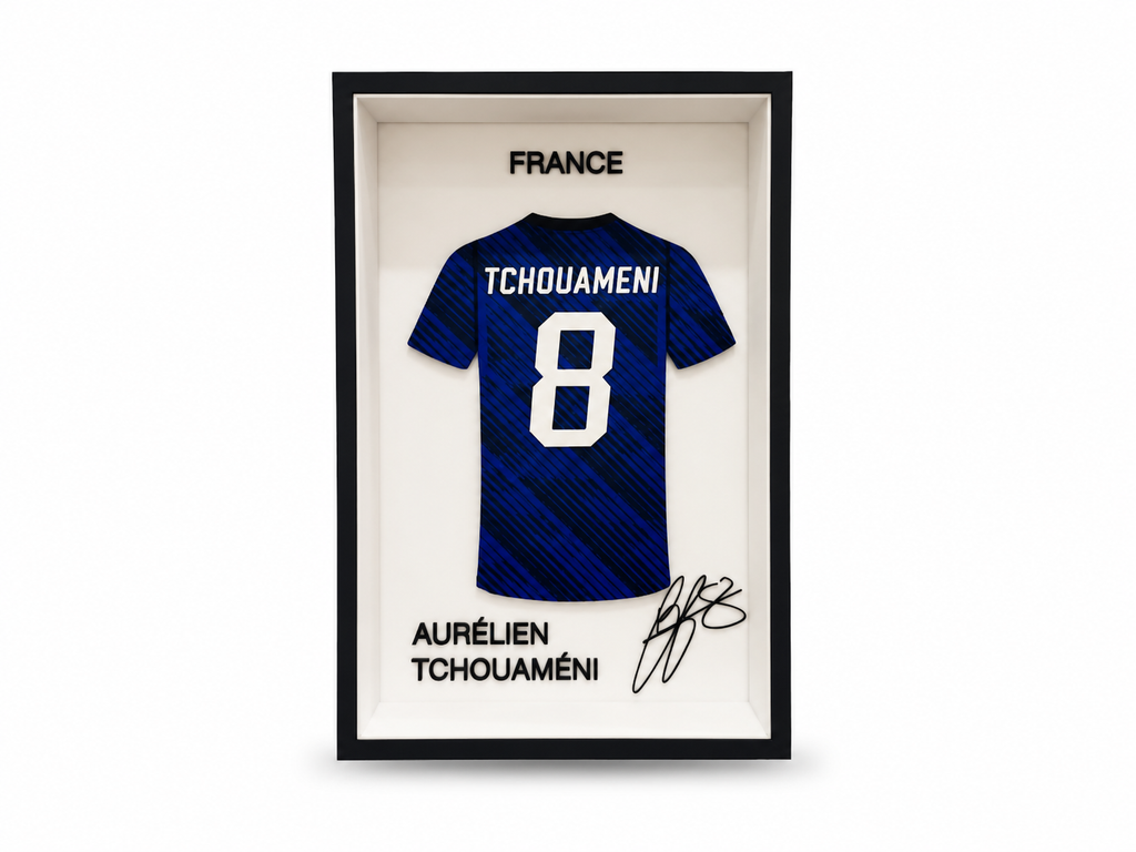 Cadre Maillot Aurélien Tchouaméni France #8 – Décoration Football de Collection