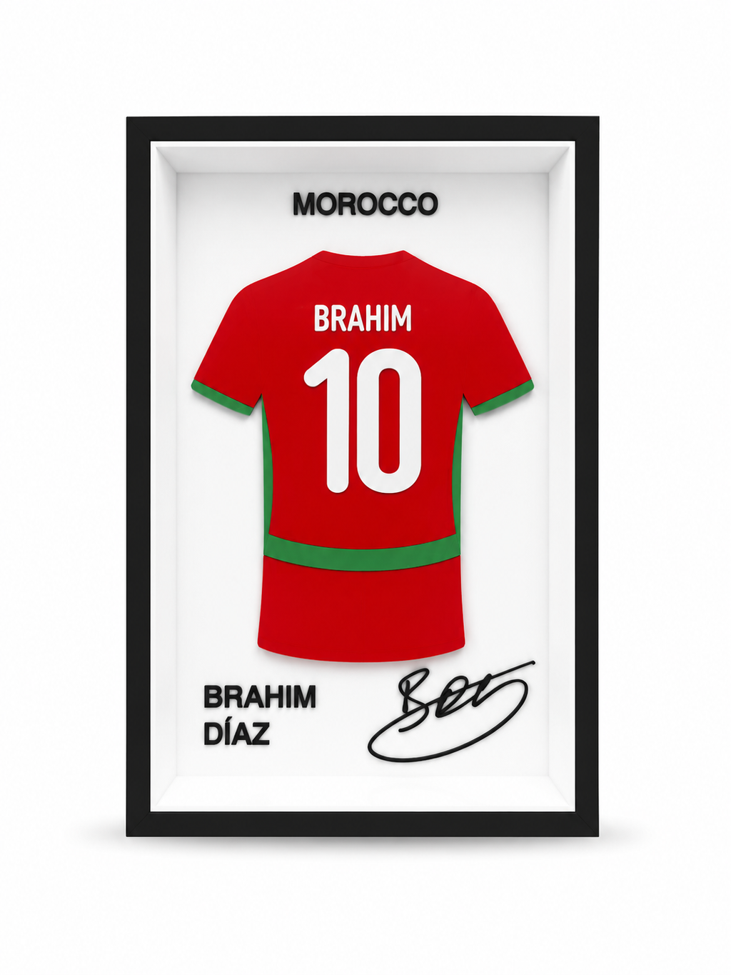Maillot Encadré Brahim Díaz | Maroc | Décoration 3D Premium