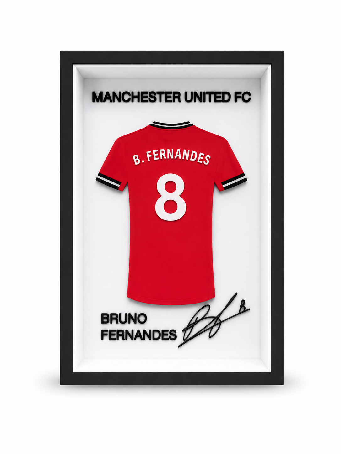 Maillot Encadrée Bruno Fernandes | Manchester United #8 | Décoration 3D Premium