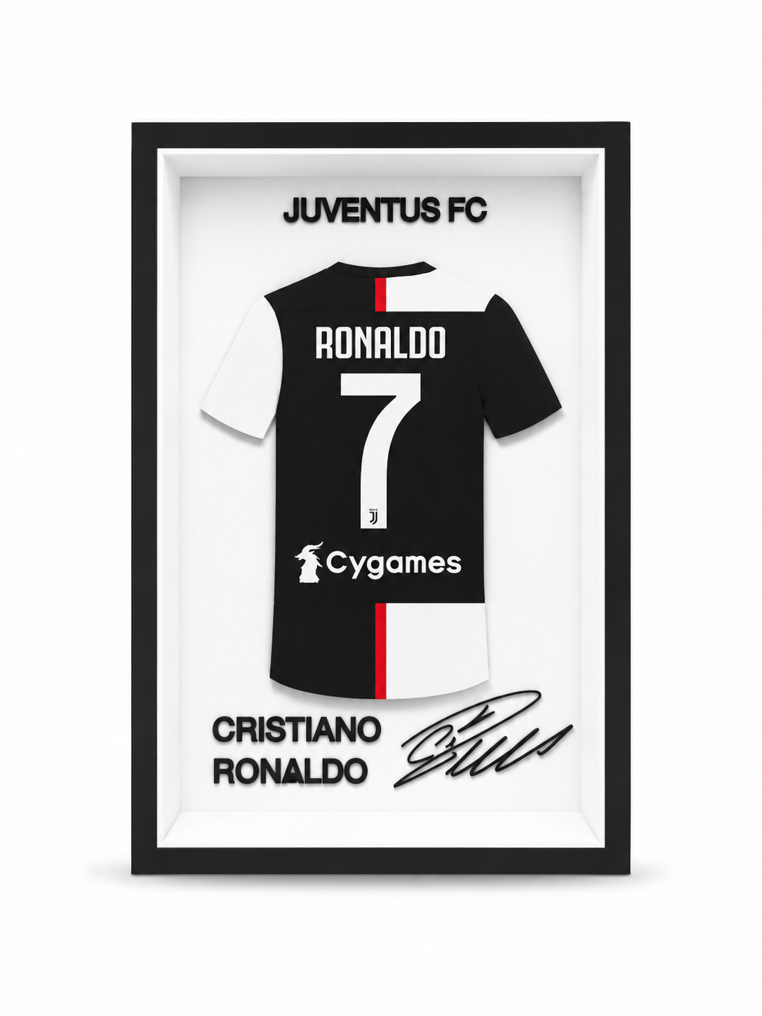 Maillot Encadré Cristiano Ronaldo | Juventus FC 2018-2021 | Décoration 3D Premium