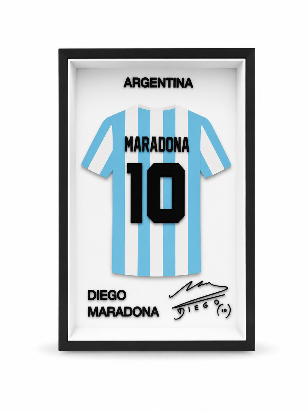 Maillot Encadrée Diego Maradona | Argentina #10 | Décoration 3D Premium