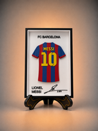 Pack Barça — Maillot encadré Lionel Messi FC Barcelone, relief 3D