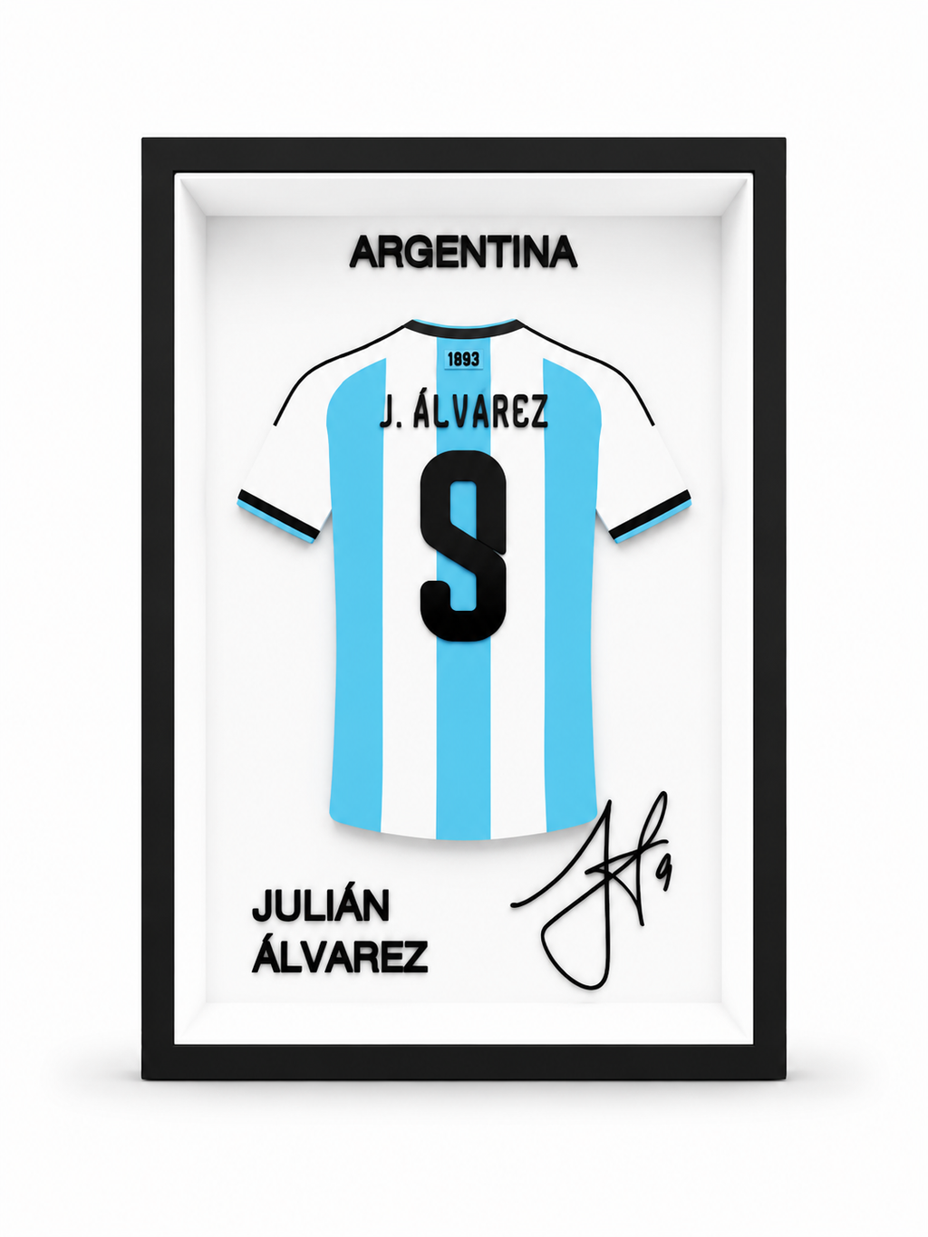 Julián Álvarez - Argentine | Cadre Jersey 3D Premium