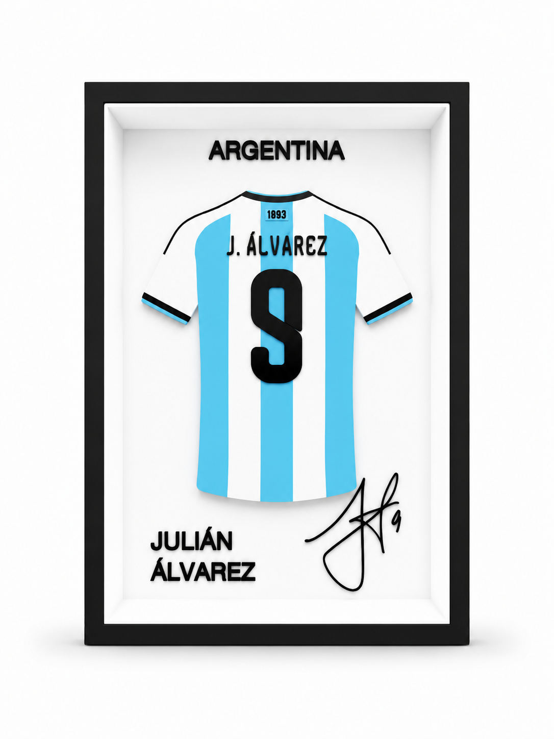 Julián Álvarez - Argentine | Cadre Jersey 3D Premium