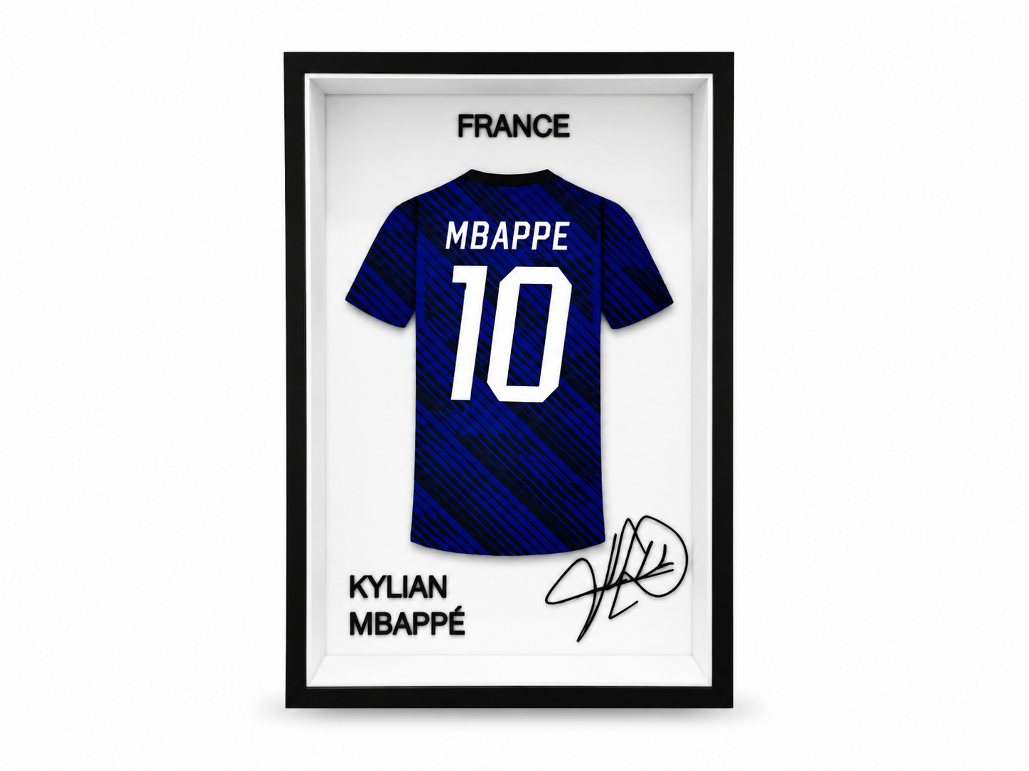 Maillot Miniature Kylian Mbappé France #10 – Cadre Football de Collection
