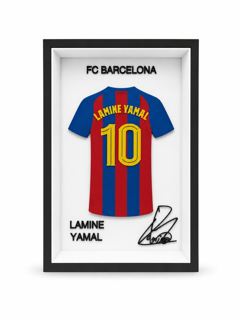 Pack Barça — Maillot encadré Lamine Yamal FC Barcelona, relief 3D