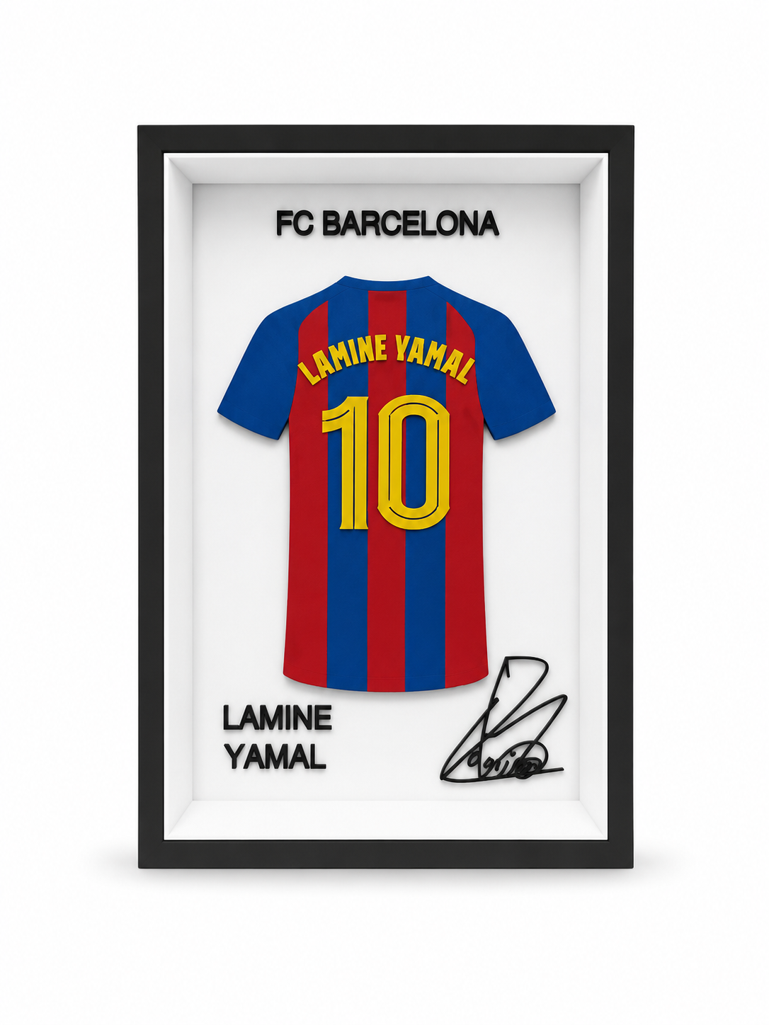 Pack Barça — Maillot encadré Lamine Yamal FC Barcelona, relief 3D