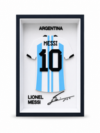 Pack Légende et Héritier — Maillot encadré Lionel Messi Argentine, relief 3D 21x14cm