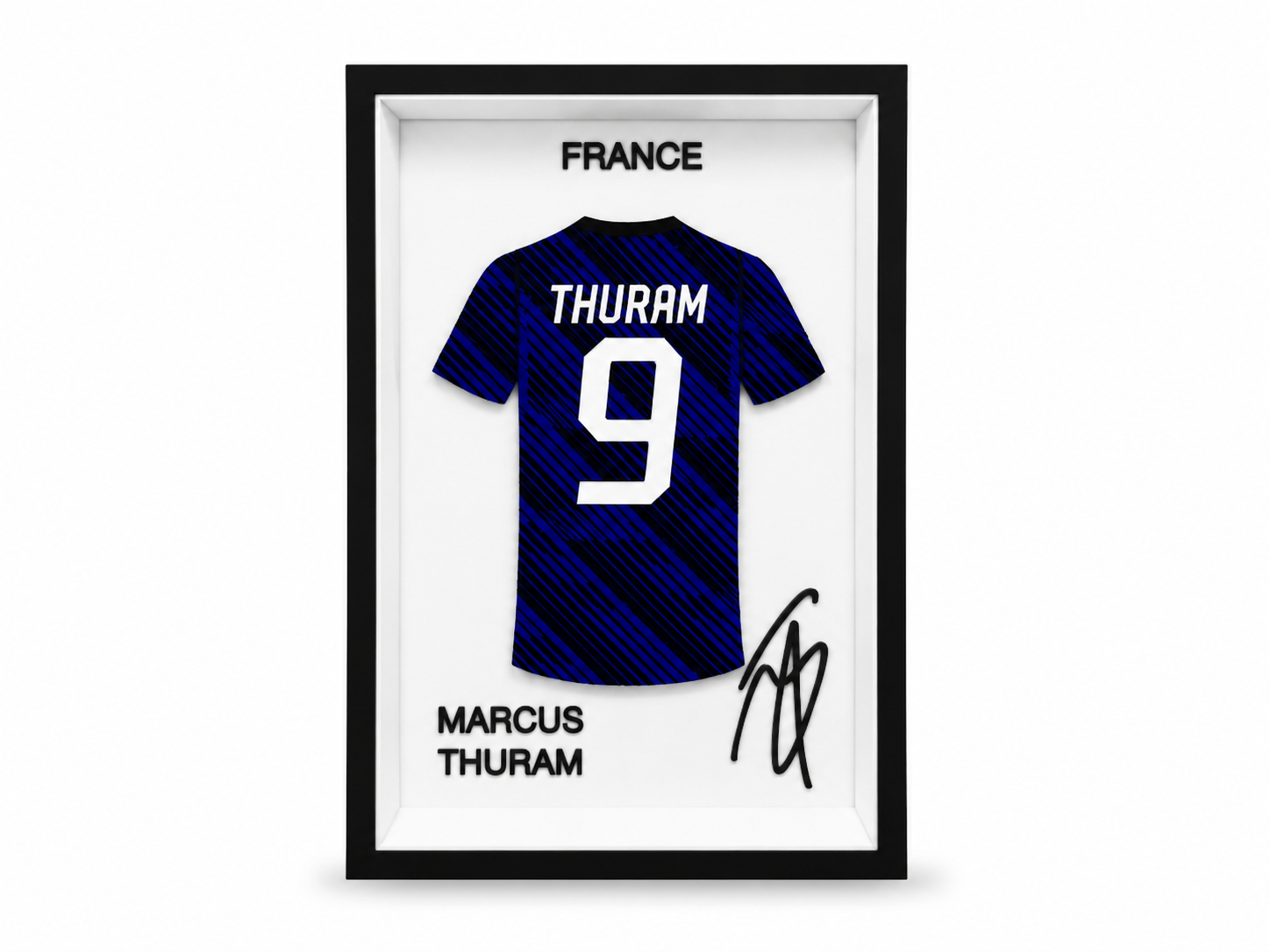 Marcus Thuram - Équipe de France #9 | Cadre Jersey 3D Premium