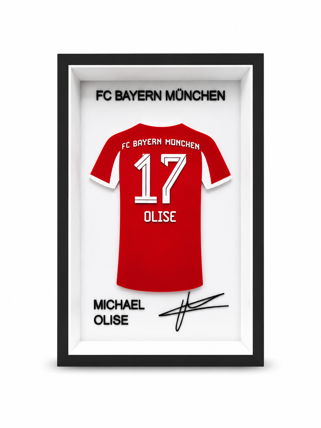 Maillot Encadrée Michael Olise | Bayern Munich #17 | Décoration 3D Premium